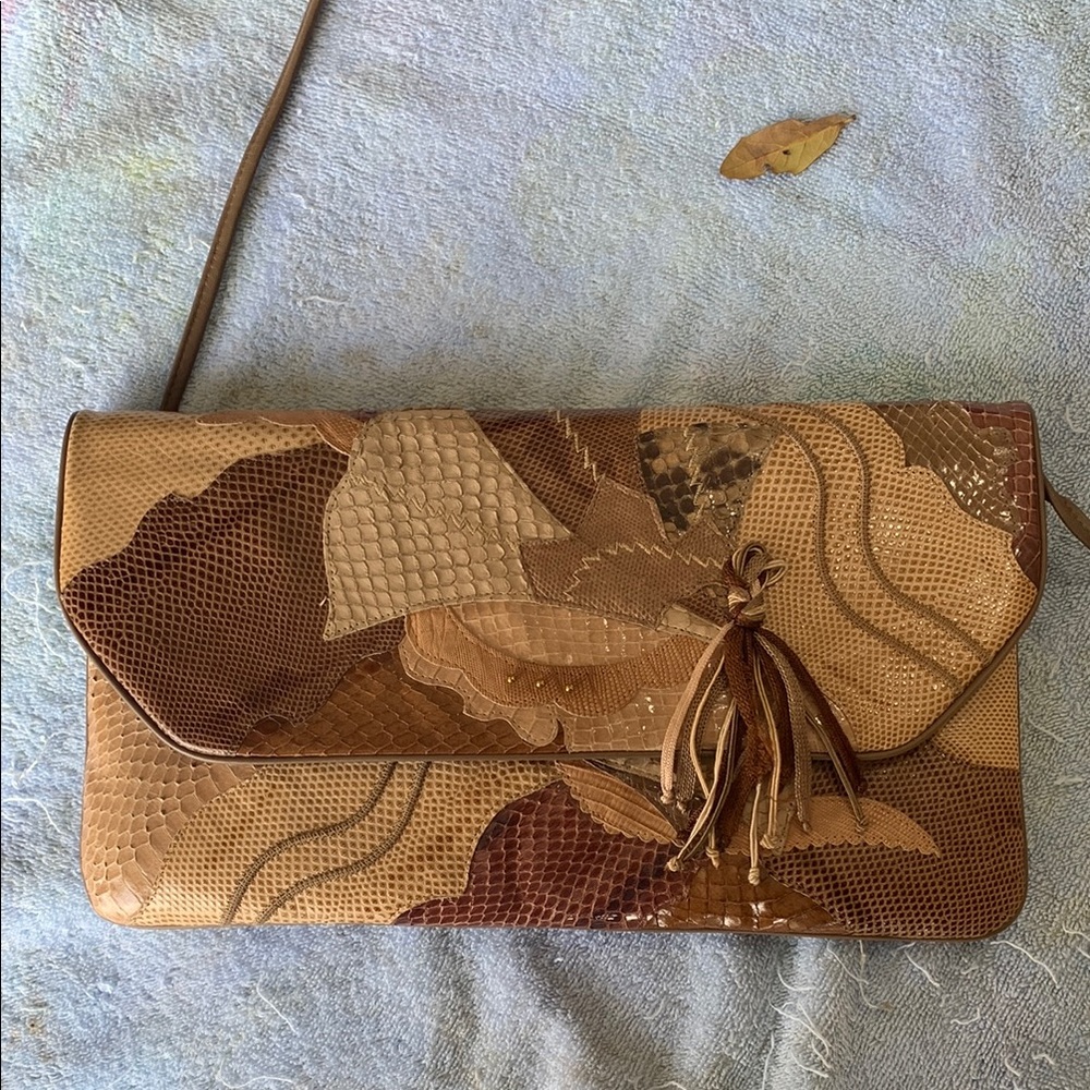 Elegant Brown Patchwork Leather Bag - image 5